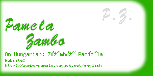 pamela zambo business card